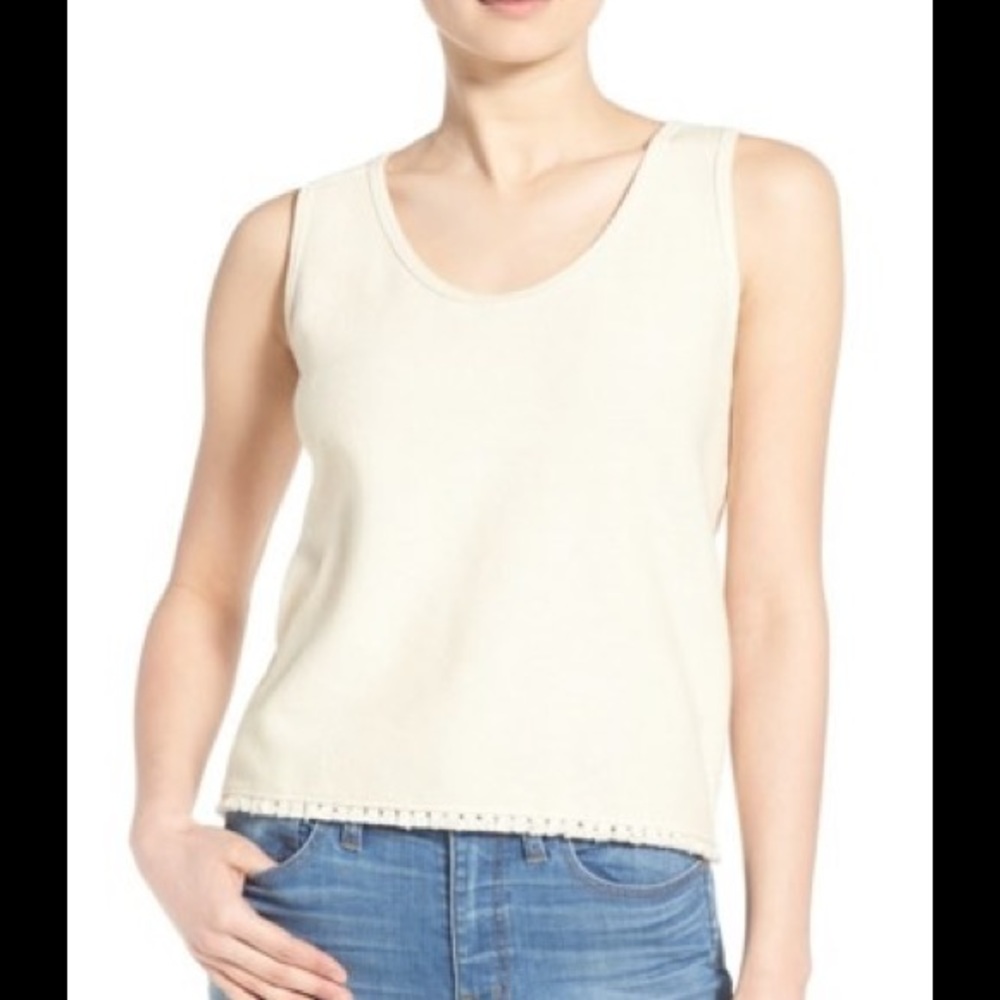 Madewell Coastland Cotton Tassel Tank Womens Med